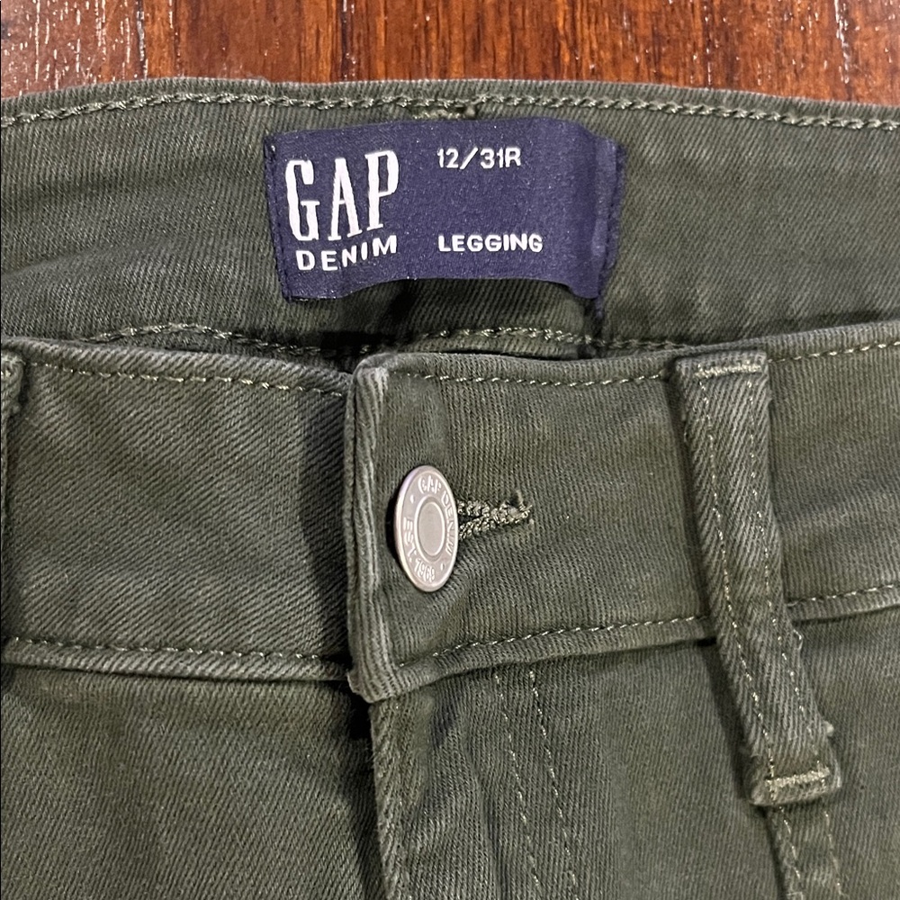 GAP Olive Denim Leggings - Picture 2 of 6